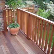 Raised Balau Deck with Balaustrade