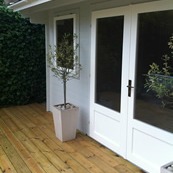 European Redwood deck for summerhouse